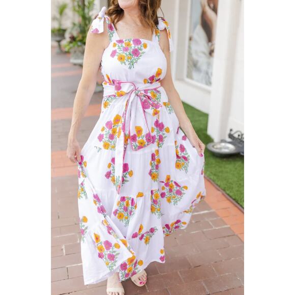 Victoria Dunn King Street Maxi Dress in Posies (NO belt tie) - Picture 1 of 9